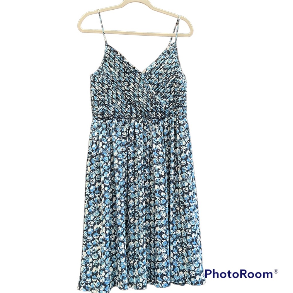 Banana Republic Blue Empire Waist Pleated Baby Doll Dress Size 8